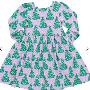 🎄 Pink Chicken Lavender Forest Holiday Dress